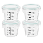 Glass Baby Food Containers, 4 Pack 8oz Freezer Safe Baby Puree Storage |SosekiBaby