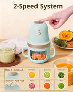 Glass Baby Food Maker, 2 Speed Modes Baby Food Mill, Processor Set | SosekiBaby FM02 Green