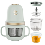 Glass Baby Food Maker, 2 Speed Modes Baby Food Mill, Processor Set | SosekiBaby FM02 Green
