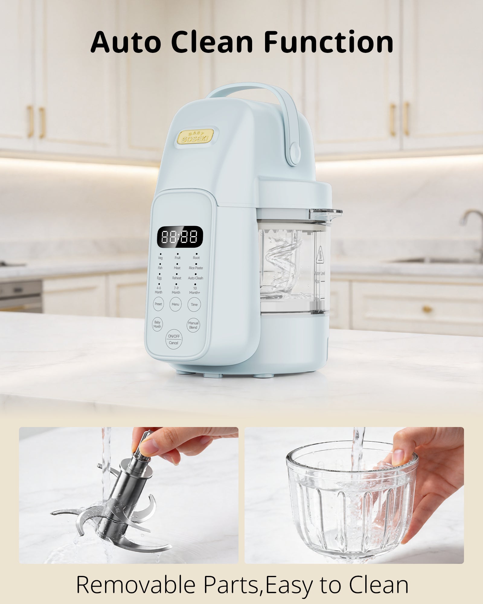 Automatic Baby Food Maker Glass Puree Processor Steamer & Blender | FM01