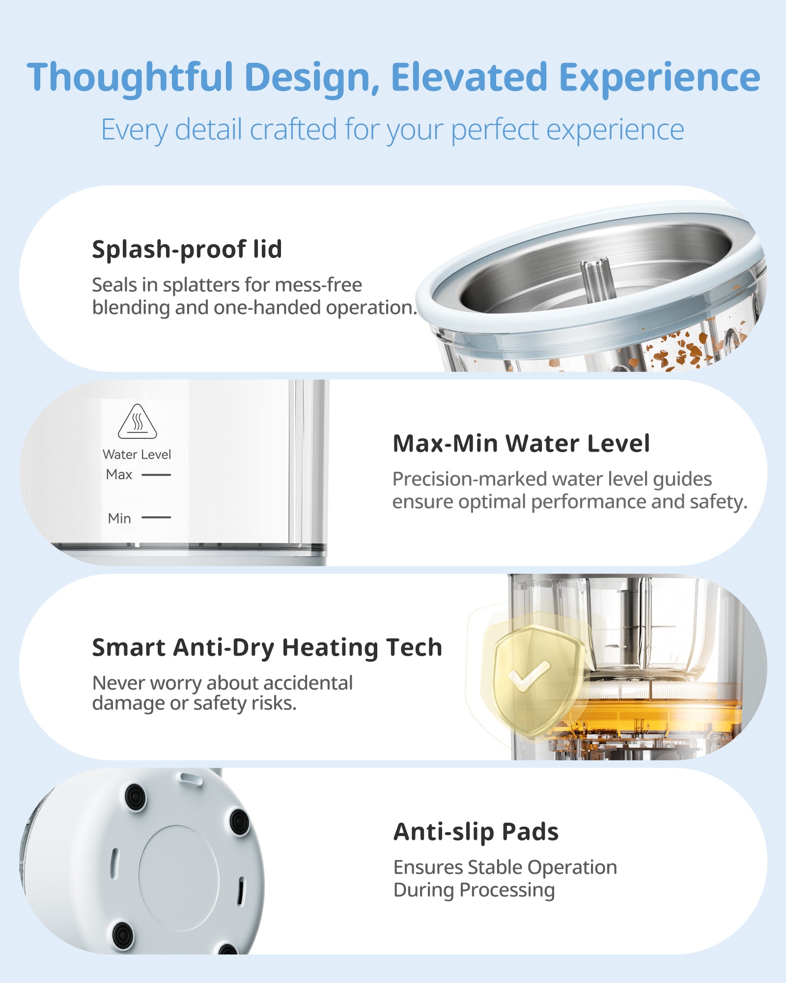 Automatic Baby Food Maker Glass Puree Processor Steamer & Blender | Baby Blue