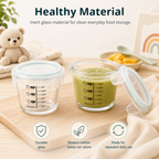 Glass Baby Food Containers, 4 Pack 8oz Freezer Safe Baby Puree Storage |SosekiBaby