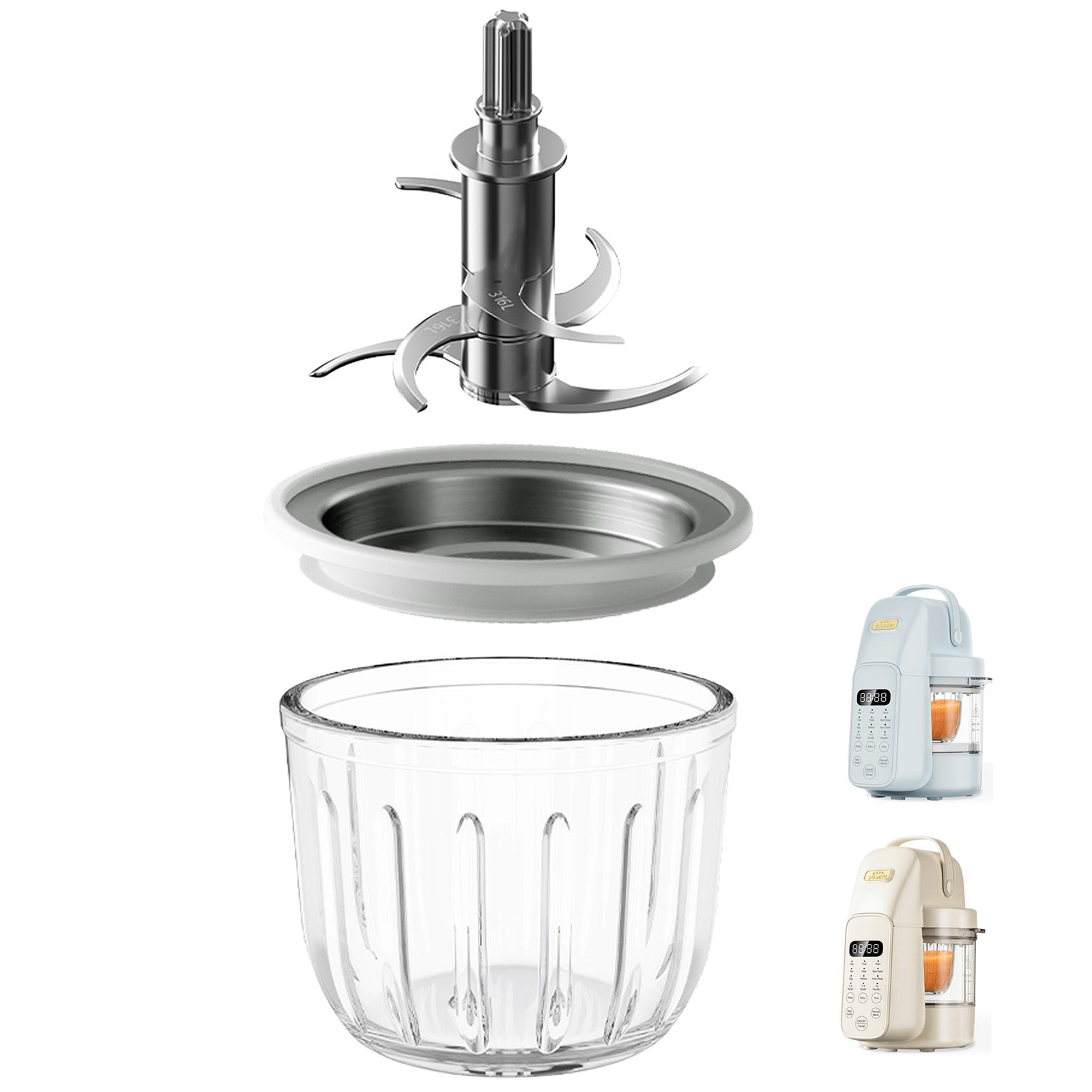 Replacement 10oz 300ml Glass Bowl Set for FM01 Baby Food Maker | SosekiBaby