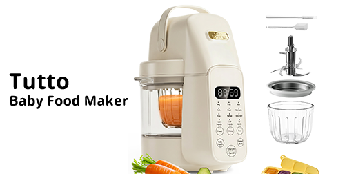 Automatic Baby Food Maker Glass Puree Processor Steamer & Blender | Sosekibaby Tutto Blue